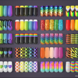 Nail polishes variés pour Sims 4, jeu vidéo