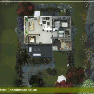 Maison Rockbridge du jeu Les Sims 4 vue du dessus