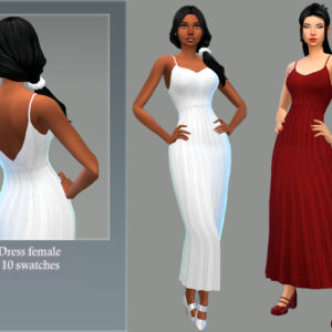 Robe féminine Sims 4, 10 variantes de tissu
