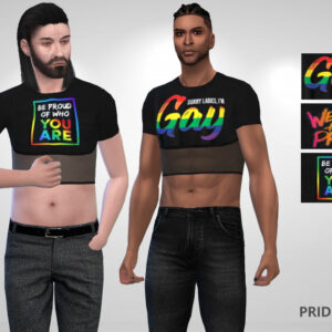 Chemises Sims 4 Pride 2022, messages LGBTQ+ colorés