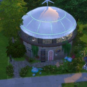 Maison ronde vitrée du jeu Les Sims 4