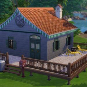 Maison sur pilotis dans Sims 4, jeu vidéo, vue tropicale