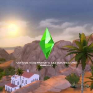 Votre maison dans Les Sims 4 avec inventaire en mode construction et récompenses de carrière.