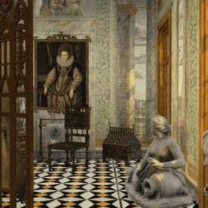 Salle élégante du jeu *Les Sims 4* avec décors historiques