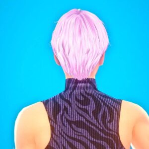 Personnage du jeu Sims 4 avec cheveux roses et haut moulant