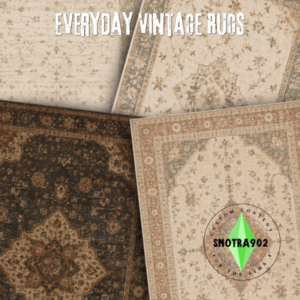 Tapis vintage pour Sims 4, motifs anciens et coloris variés