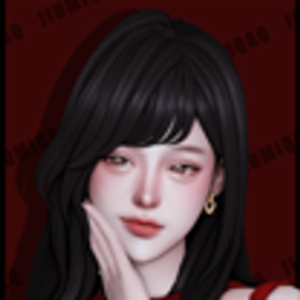 Illustration d'un personnage féminin dans *Les Sims 4* sur fond rouge