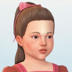 Enfant virtuelle aux cheveux bruns dans Sims 4