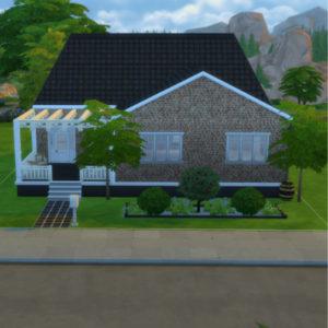 Maison de jeu *Les Sims 4* avec jardin bien entretenu