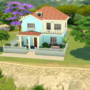 Maison de jeu *Les Sims 4* avec jardin coloré