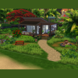 Maison de jeu *Les Sims 4* dans un jardin tropical