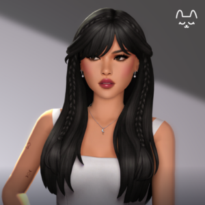 Jeune femme aux tresses dans *Les Sims 4*, style élégant