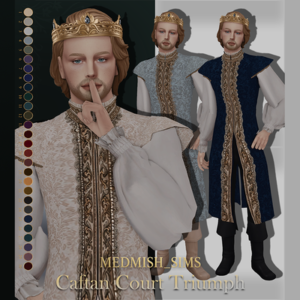 Costume médiéval royal pour Le Sims 4, jeu vidéo.