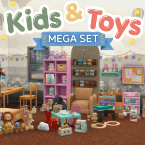 Ensemble jouets enfants Sims 4 salon coloré