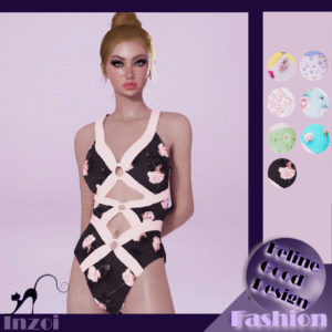 Robe élégante à fleurs pour Sims 4, design Feline Good Design