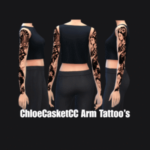 Tatouages de bras style Sims 4 par ChloeCasketCC