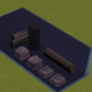 Fourneau de jeu Les Sims 4 avec minerais et outils