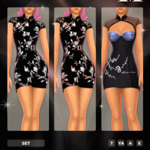 Ensemble Mei Lin floral et tenue corsetée TYAE pour Sims 4
