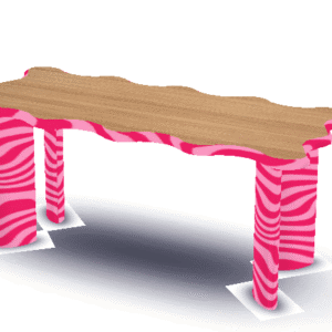 Table en bois avec pieds zebrés - Les Sims 4