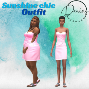 Tenue élégante rose pour Sims 4, style chic ensoleillé