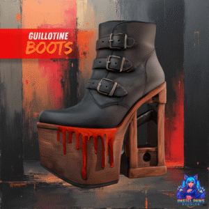 Bottes guillotine style gothique pour Sims 4 avec sang factice