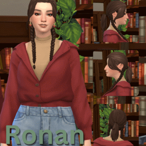 Avatar féminin du jeu Les Sims 4 nommé Ronan, par LunaMoth210