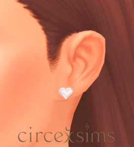 Boucles d’oreilles en forme de cœur pour Sims 4, jeu vidéo