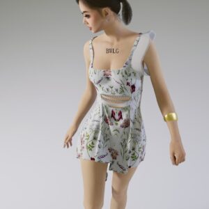 Robe courte à fleurs pour Sims 4, style BWLG