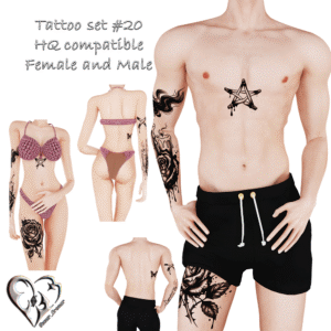 Ensemble de tatouages #20 compatible TS4 pour Sims hommes et femmes