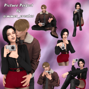Créateurs Sims 4 posant avec appareils photo rétro
