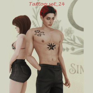 Ensemble de tatouages pour personnages Sims 4, homme et femme