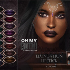 Rouge à lèvres allongeant pour Sims 4, 17 couleurs gothiques