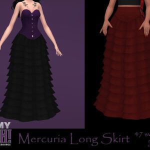 Robe longue Mercuria pour The Sims 4, 47 nuances disponibles