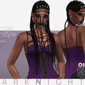 Coiffure Solange 'Nuit Sombre' pour The Sims 4, 30 couleurs disponibles