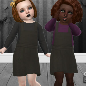 Deux avatars Sims 4 en tenues gothiques, Infinite Plumbobs