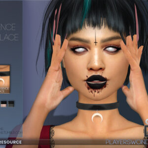 Collier Essence pour Sims 4 avec design croissant, style gothique