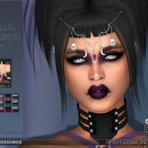 Coiffure et accessoires de tête gothiques pour Sims 4, jeu vidéo