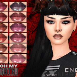 Maquillage Sims 4 : rouge à lèvres gothique Enola N120