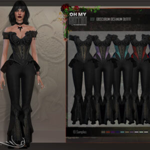 Tenue élégante Obscurum Oceanum pour The Sims 4, 13 modèles variés