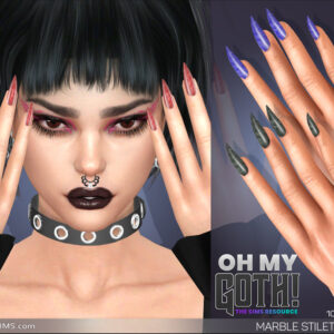 Ongles gothiques en marbre pour Sims 4, 10 styles
