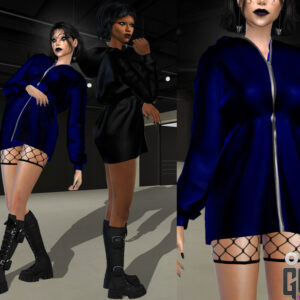 Tenues gothiques pour Sims 4, robe longue et bottes stylisées