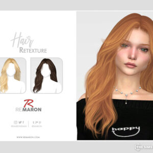 Coiffure retexturée pour Sims 4, blonde et rousse