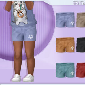 Pantalons courts Toddler Boy Sims 4 avec motifs animaux, 6 couleurs disponibles