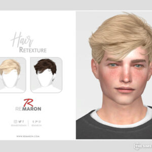Coiffure retexturée pour Sims 4, homme aux cheveux blonds décoiffés