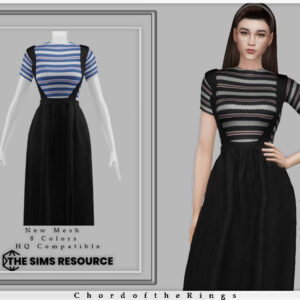 Robe à rayures pour The Sims 4, maille nouvelle, 8 couleurs