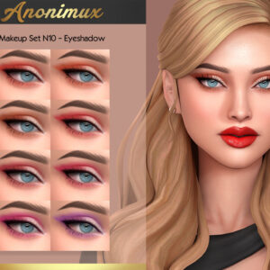 Ensemble N10 ombres à paupières pour *Les Sims 4* avec démonstration visuelle