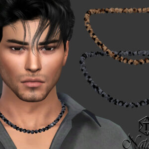 Jeu vidéo The Sims 4 : collier et bracelet stylisés sur personnage masculin