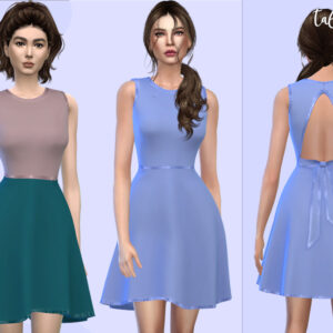 Robe courte du jeu Sims 4 avec dos ouvert et deux couleurs