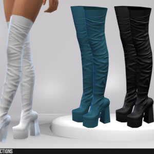 Collants plateforme Sims 4 en trois couleurs : blanc, bleu, noir