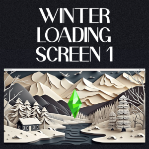 Écran de chargement hivernal pour The Sims 4 avec logo Ethereum